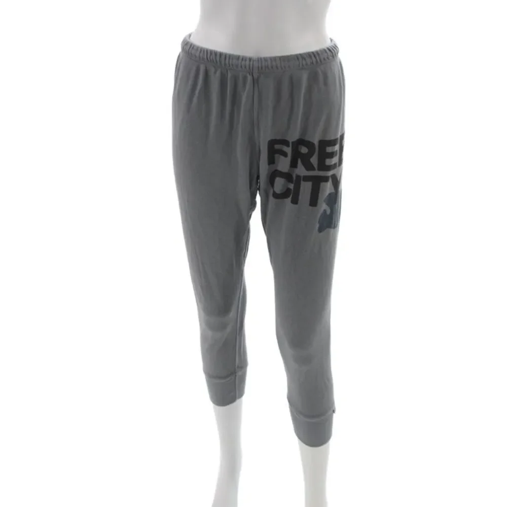 FREE CITY Womens Gray Cotton Capri Pants Size S